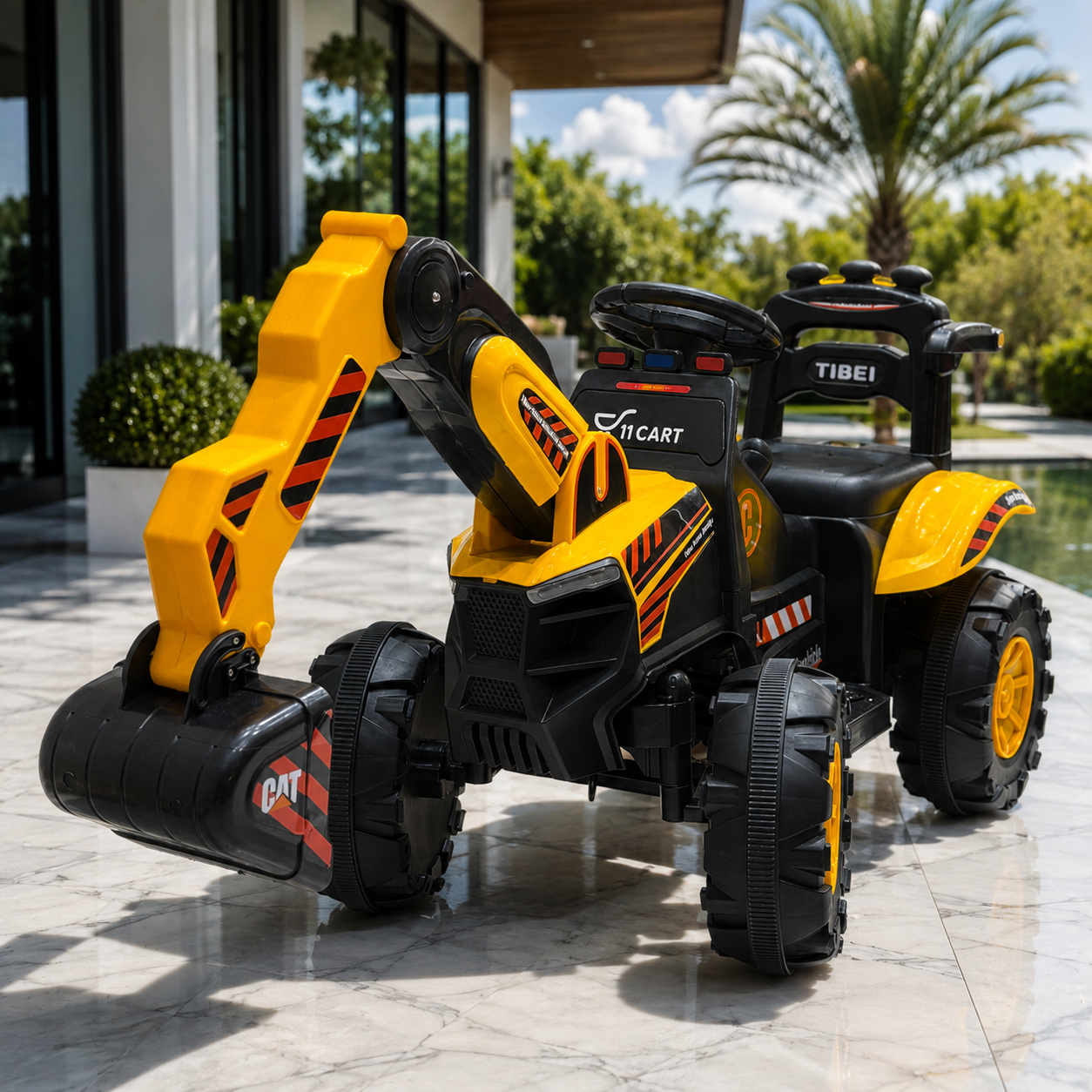 11CART Kids Ride-On JCB Excavator | 12V Battery-Powered Excavator Toy