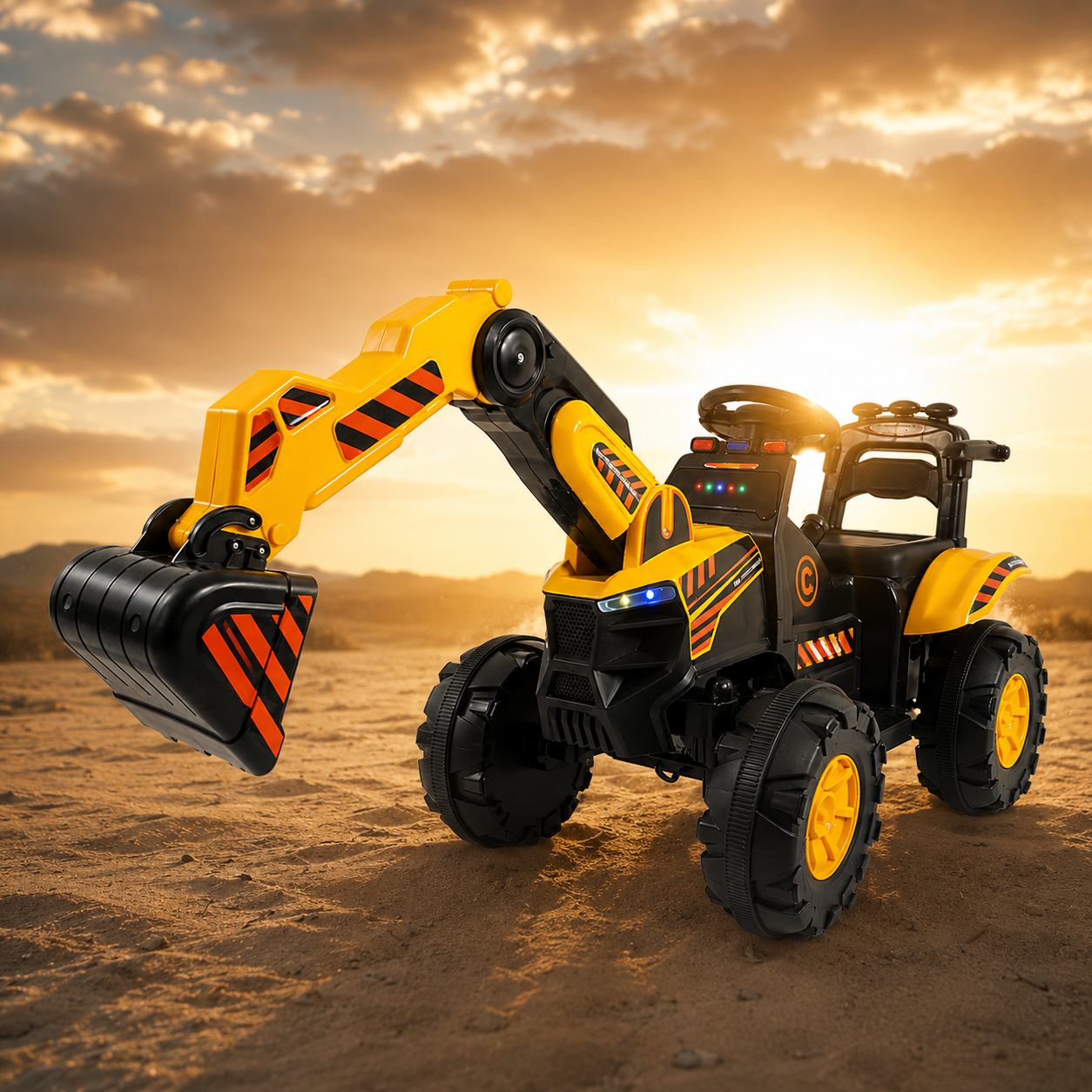 11CART Kids Ride-On JCB Excavator | 12V Battery-Powered Excavator Toy