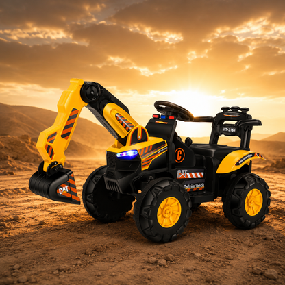 11CART Kids Ride-On JCB Excavator | 12V Battery-Powered Excavator Toy