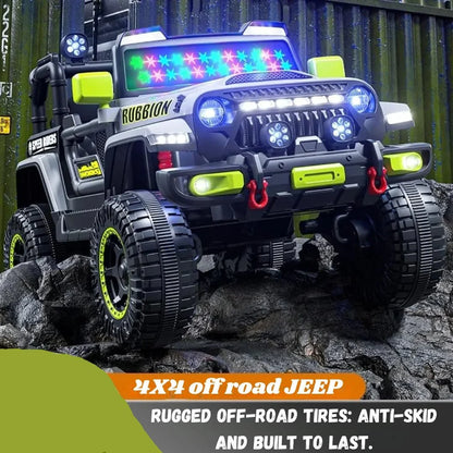 Kids' jeep with battery power, offering a fun and safe driving experience
