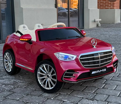 Mercedez Luxury 2-Seater Kids Electric Ride-On Car with Leather Seats & EVA Wheels
