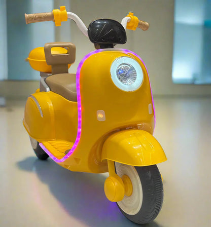 12V Electric Ride-On Vespa Mini for Kids – 3-Wheel Scooty | 11cart