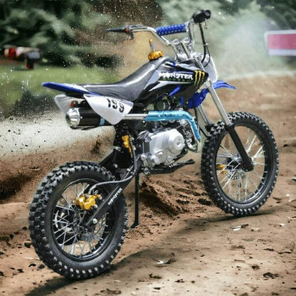 125cc Super Motocross Dirt Bike – 4-Stroke Petrol Engine, Disc Brakes, High Ground Clearance | Off-Road