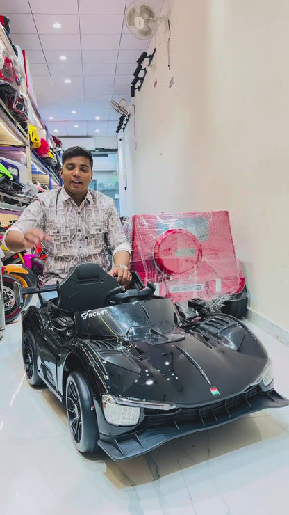 11Cart Premium 12V Kids Electric Ride-On Car with Remote Control, Music System & LED Headlights