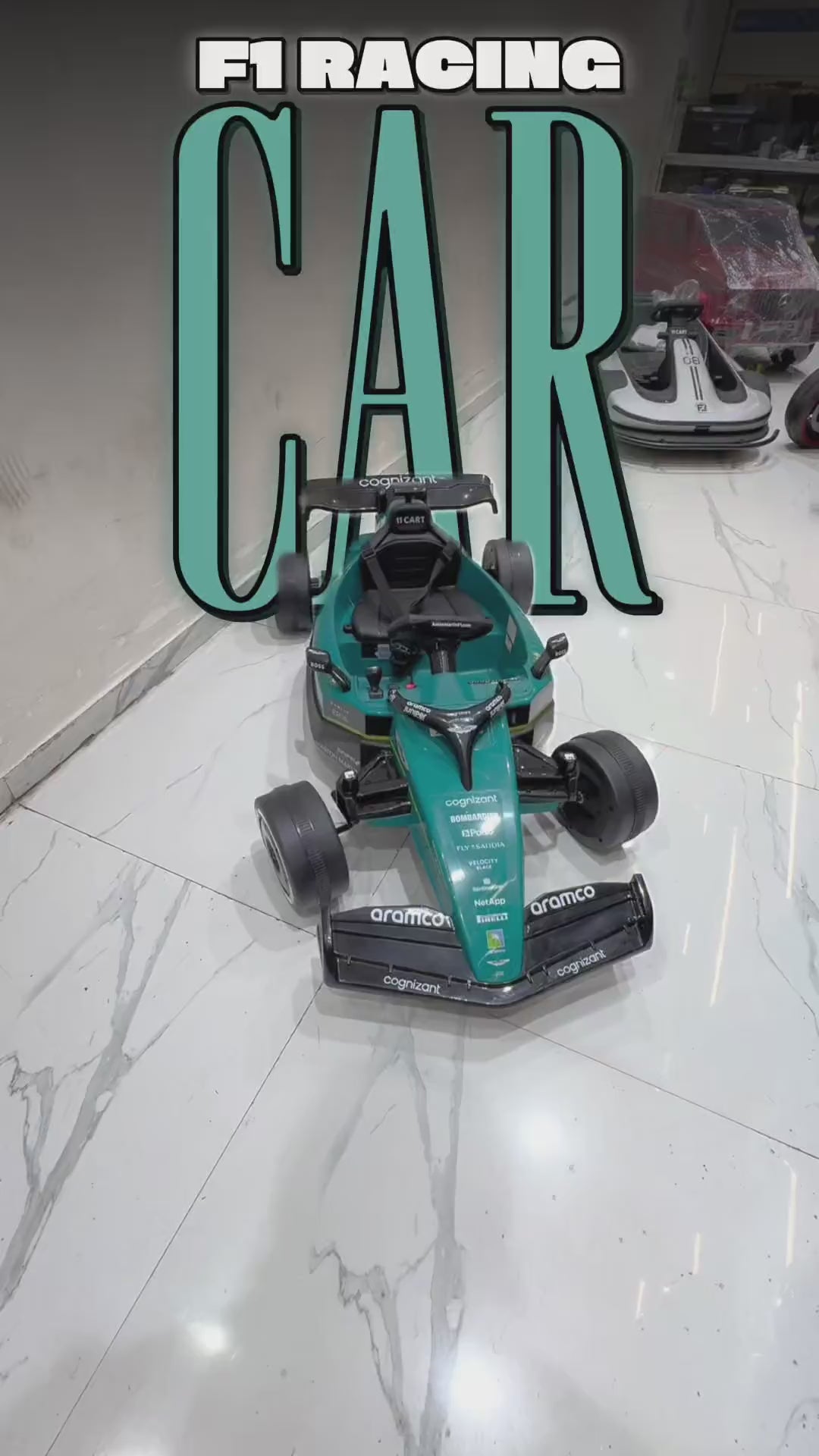 Aston Martin Aramco F1 Licensed Electric Kids Ride On Race Car