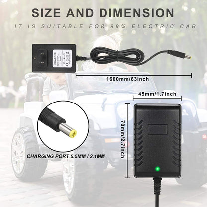 11CART 12V Universal Battery Charger for Kids Ride-On Cars, Bikes & Electric Toys