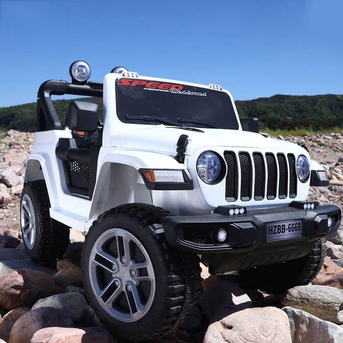 Remote Control Thar Type Ride on Jeep Children Car Hzbb-6668 - White - 11Cart
