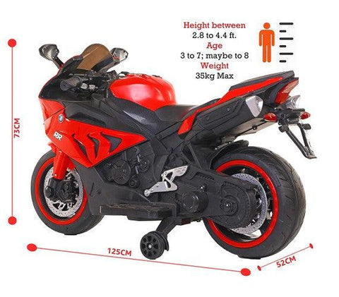 Red BMW S1000RR Superbike for Kids with Rechargeable Battery - 11Cart