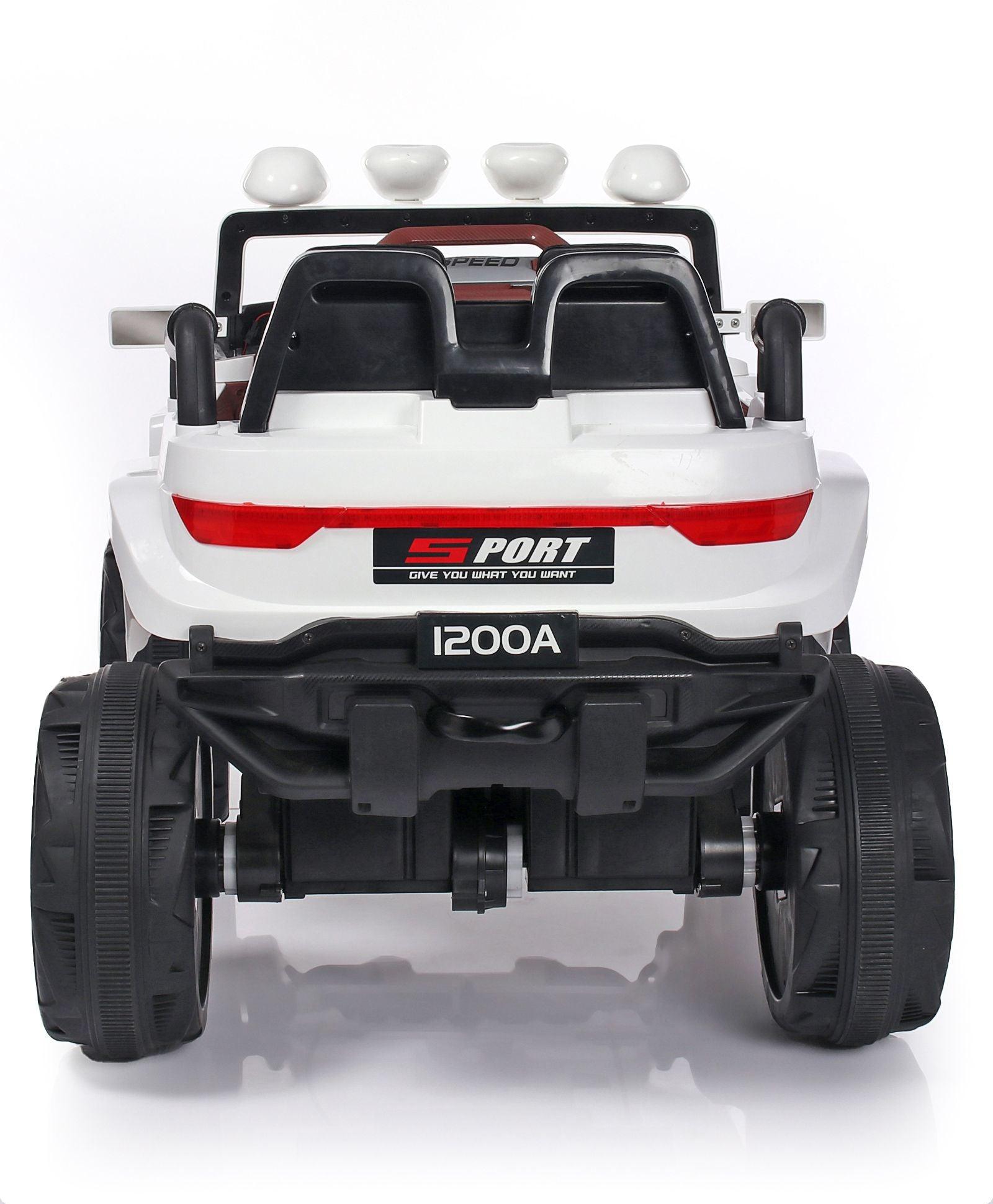 2022 4 Wheel Drive on 12v White Bugatti for Kids & Toddlers - 11Cart
