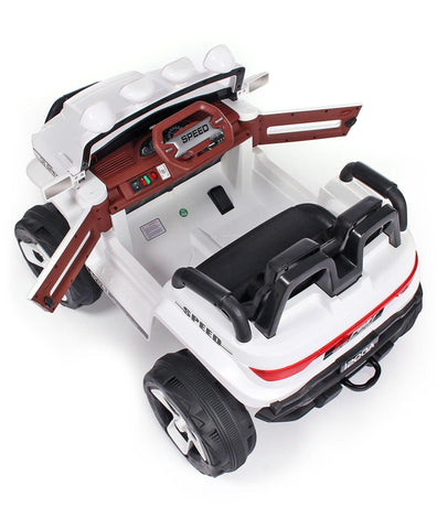 2022 4 Wheel Drive on 12v White Bugatti for Kids & Toddlers - 11Cart