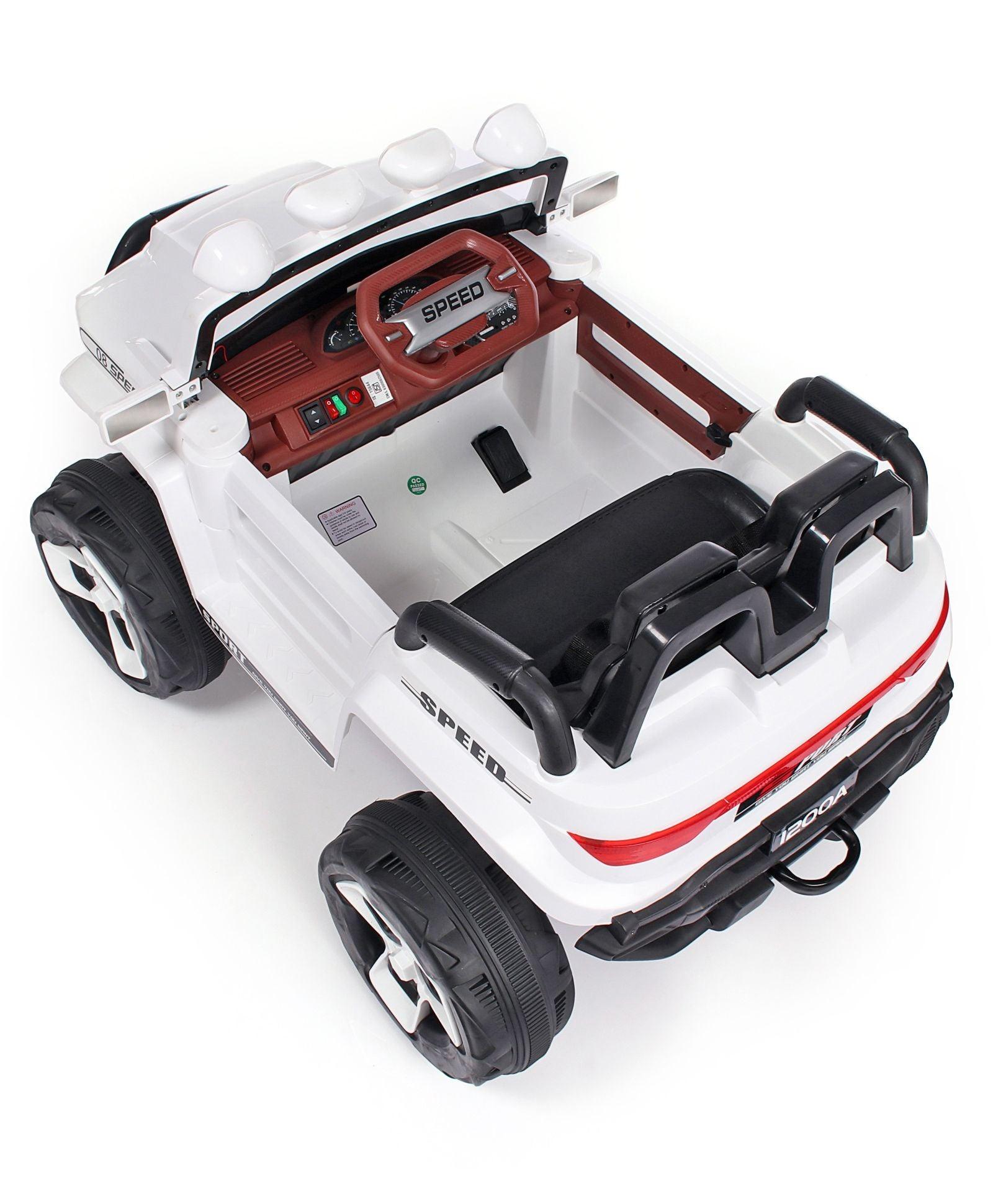 2022 4 Wheel Drive on 12v White Bugatti for Kids & Toddlers - 11Cart