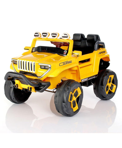 Jumbo-sized Ride-on Yellow 4x4 Battery Operated Bugatti Jeep for Kids - 11Cart