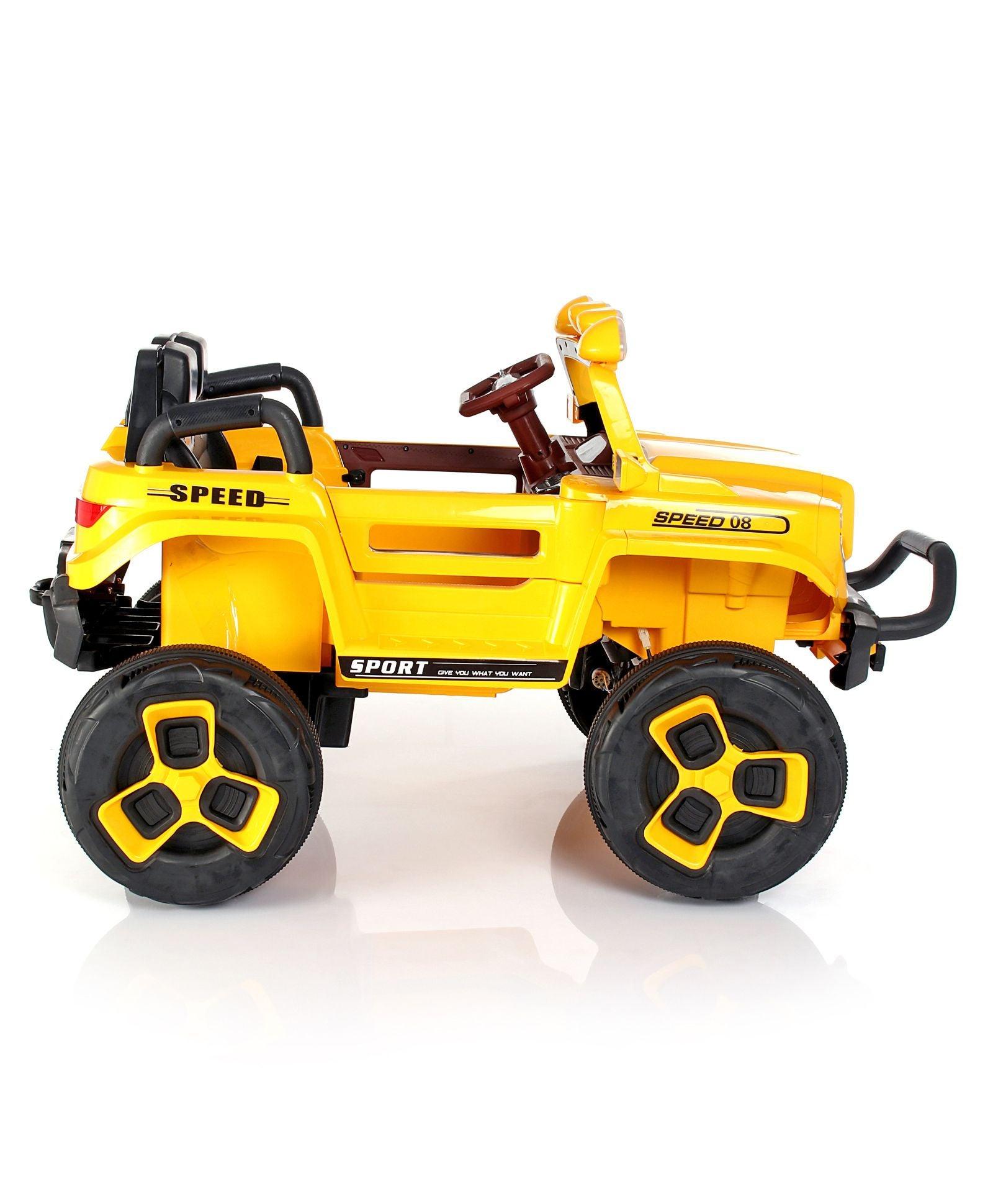 Jumbo-sized Ride-on Yellow 4x4 Battery Operated Bugatti Jeep for Kids - 11Cart