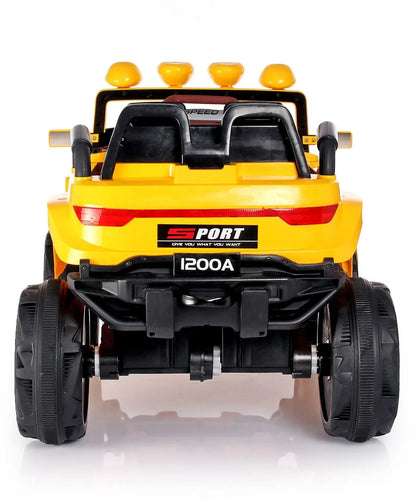 Jumbo-sized Ride-on Yellow 4x4 Battery Operated Bugatti Jeep for Kids - 11Cart