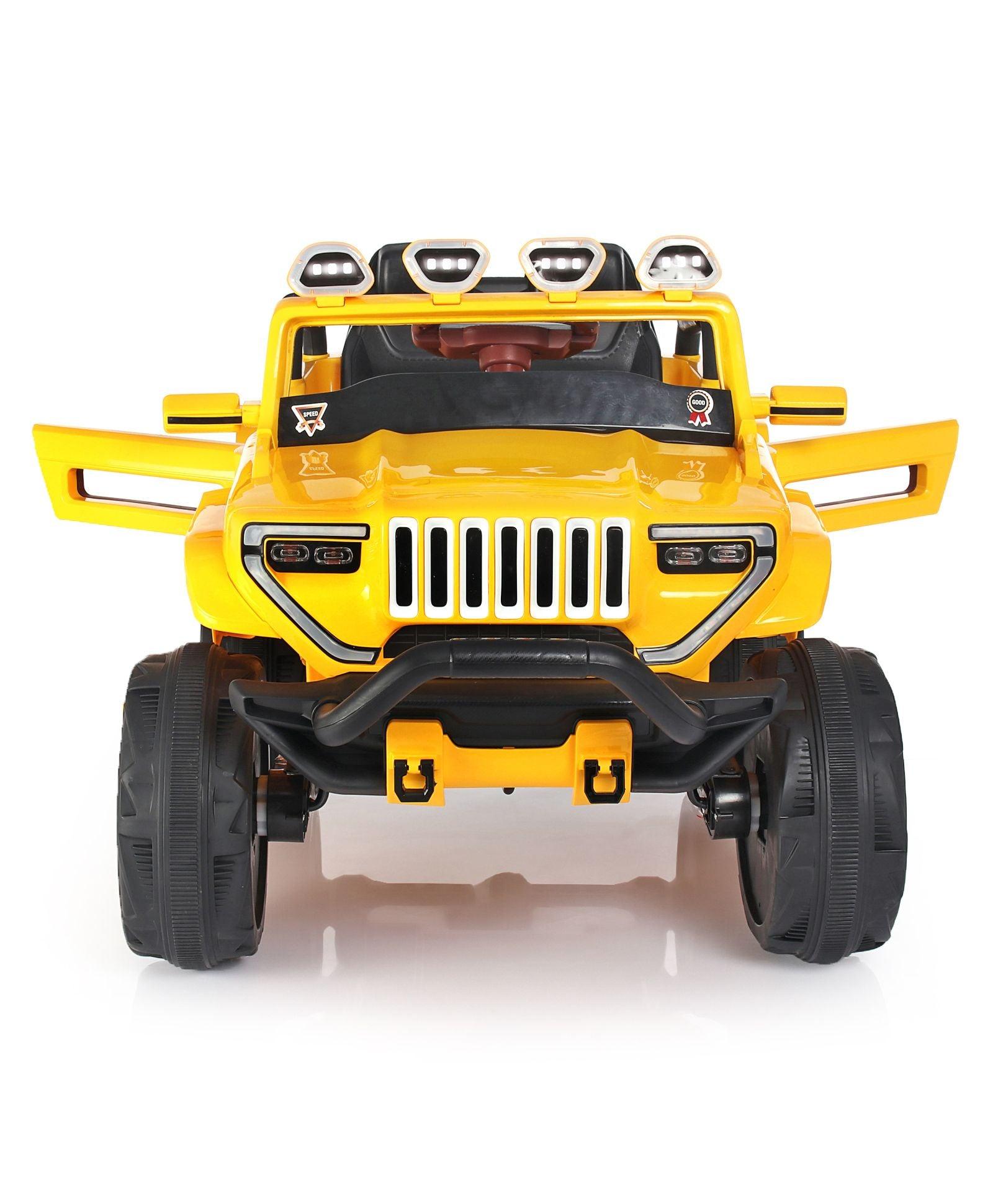 Jumbo-sized Ride-on Yellow 4x4 Battery Operated Bugatti Jeep for Kids - 11Cart