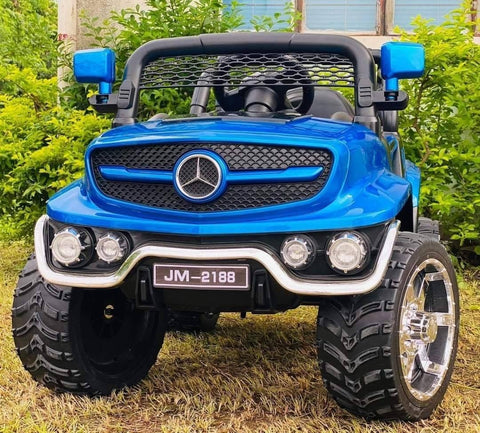 12V Battery Operated Blue Jeep Wrangler Shake 2 motor for Kids | Toy Ride on Car - 11Cart