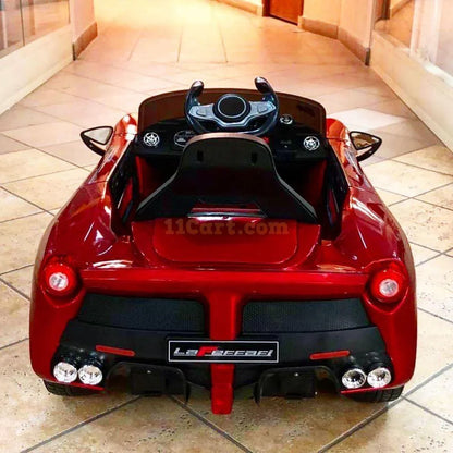 12V Ferrari Electric Ride on Car with Remote, Safety belt and LED lights for Kids - 11Cart