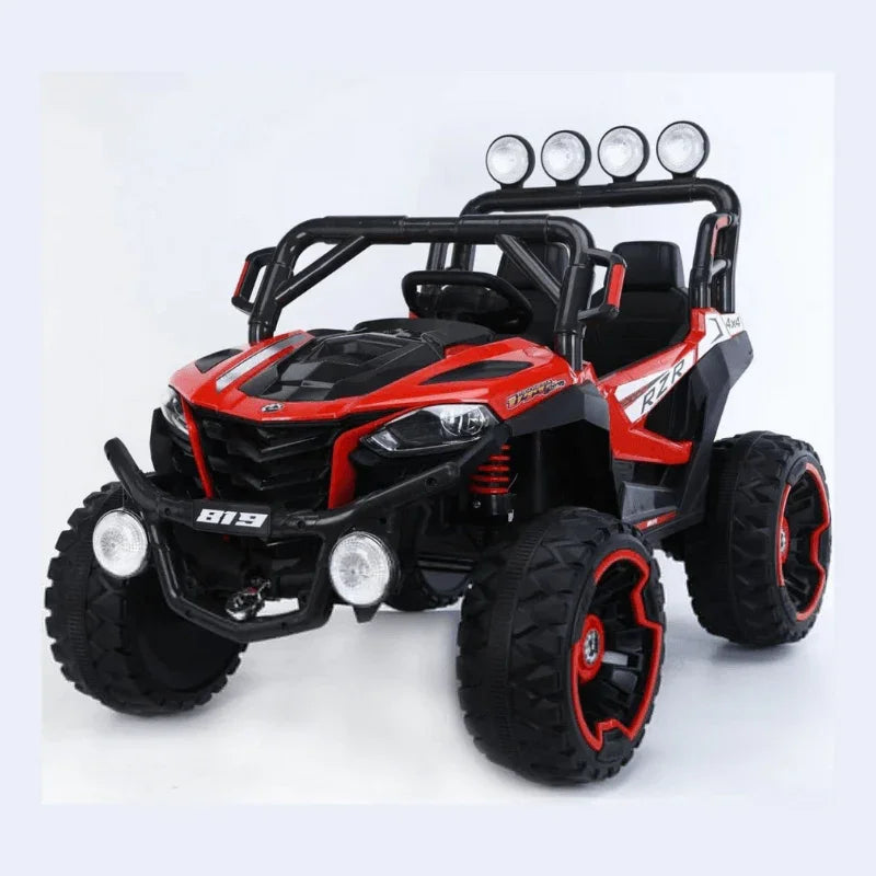 4x4 12v 4-Wheel Drive Ride-on Off-Road Jeep Car | Back wheel suspension | Footer Padel press & Remote Control - 11Cart