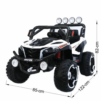4x4 12v 4-Wheel Drive Ride-on Off-Road Jeep Car | Back wheel suspension | Footer Padel press & Remote Control - 11Cart