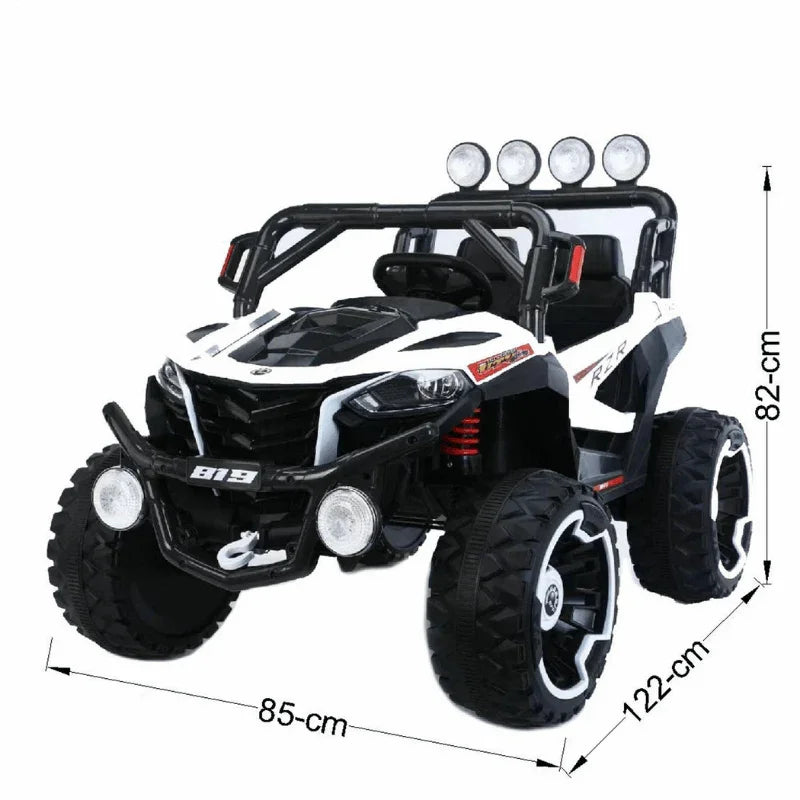 4x4 12v 4-Wheel Drive Ride-on Off-Road Jeep Car | Back wheel suspension | Footer Padel press & Remote Control - 11Cart