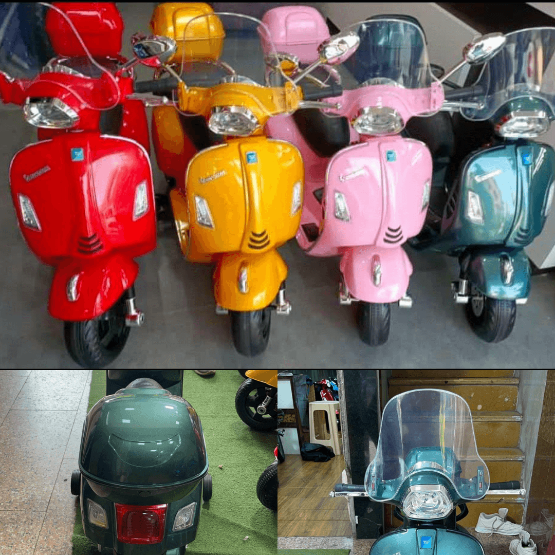 12V Metallic Paint Vespa Scooter for Kids | Battery Operated - 11Cart