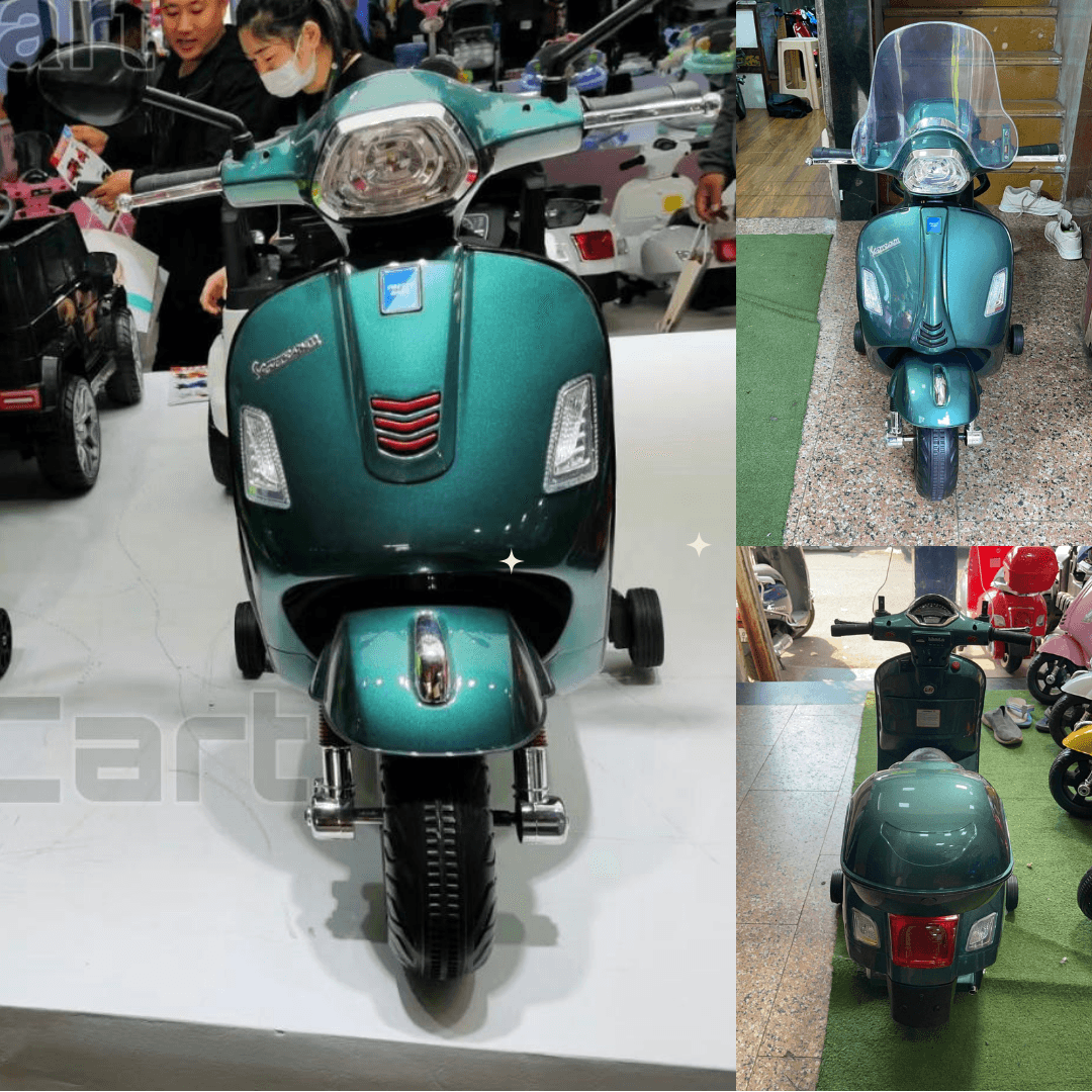 12V Metallic Paint Vespa Scooter for Kids | Battery Operated - 11Cart