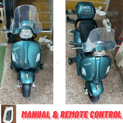 12V Metallic Paint Vespa Scooter for Kids | Battery Operated - 11Cart