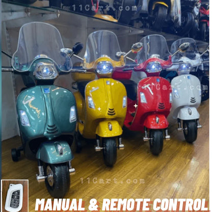 12V Metallic Paint Vespa Scooter for Kids | Battery Operated - 11Cart