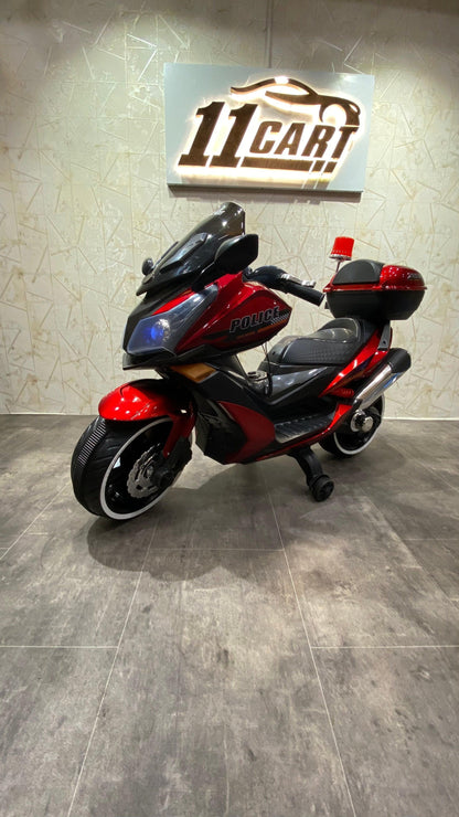 12V police bike for kids and toddlers with hand accelerator and realistic design