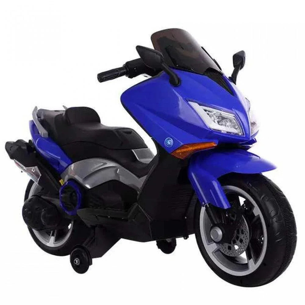 12V ride-on BQ 9188 scooty for kids with support wheels for extra stability
