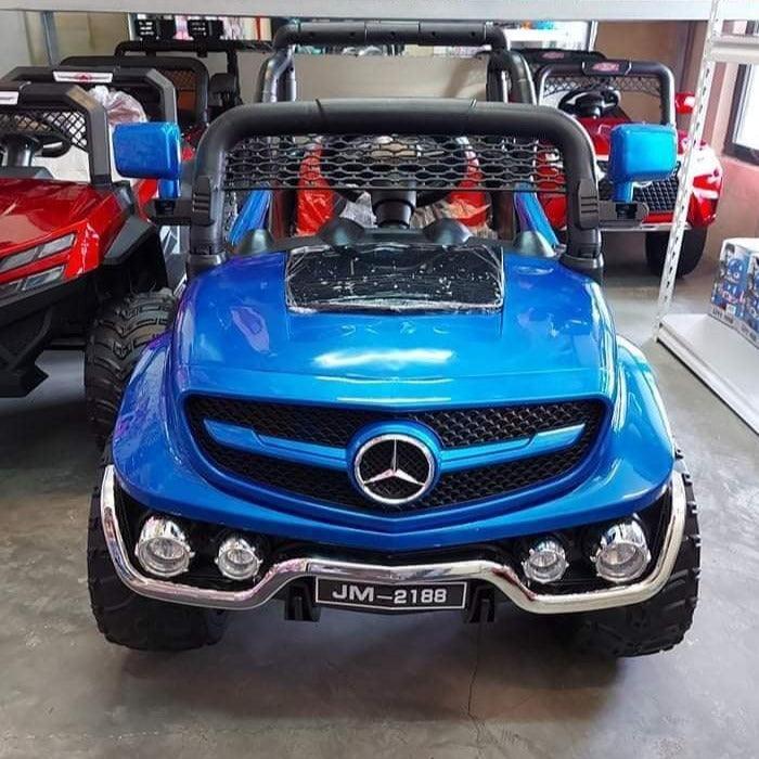 12V Battery Operated Blue Jeep Wrangler Shake 2 motor for Kids | Toy Ride on Car - 11Cart