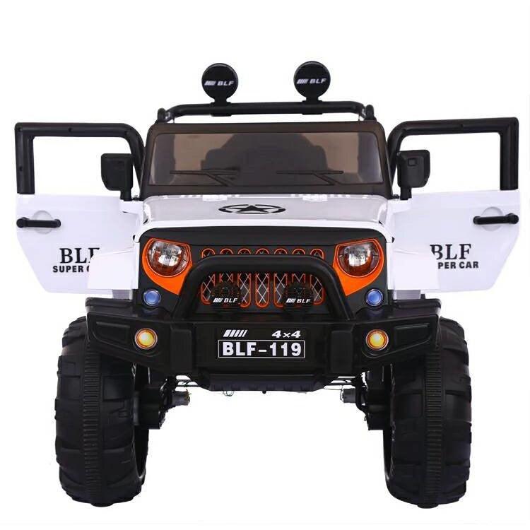 2.4G Remote Control White Battery-Operated BLF Jeep for Kids - 11Cart