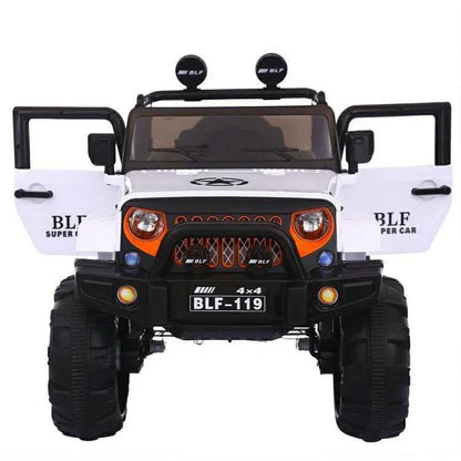 2.4G Remote Control White Battery-Operated BLF Jeep for Kids - 11Cart