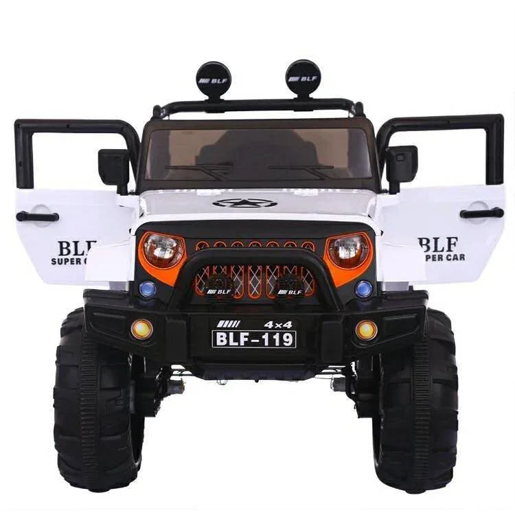 2.4G Remote Control White Battery-Operated BLF Jeep for Kids - 11Cart