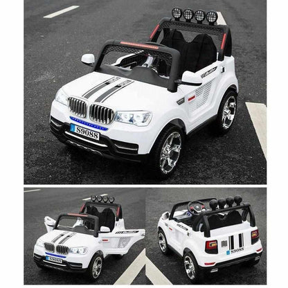 Ride on Rechargeable BMW S9088 Electric Car with Rubber Tyre for Childrens - White - 11Cart