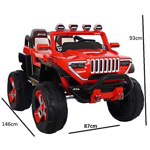 12V 4x4 Electric Blue Big Bdq 1200 Off road Jeep for Child | Music compatible | Spring Suspension & Seat Belt - 11Cart