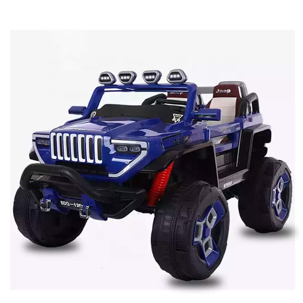 12V 4x4 Electric Blue Big Bdq 1200 Off road Jeep for Child | Music compatible | Spring Suspension & Seat Belt - 11Cart