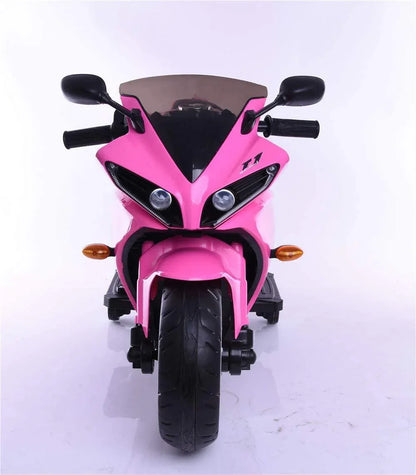 R1 Kids Pink Motorcycle Bike with Supporting Wheels - 11Cart