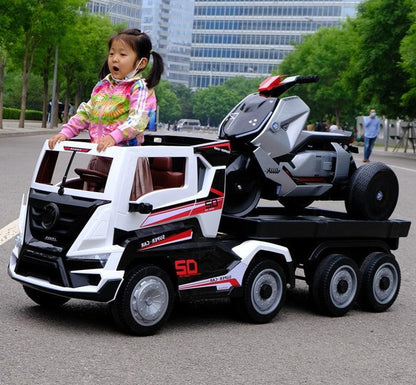 Remote Control Supper Car Transporter Ride-on Childrens Lorry with Trailer - 11Cart