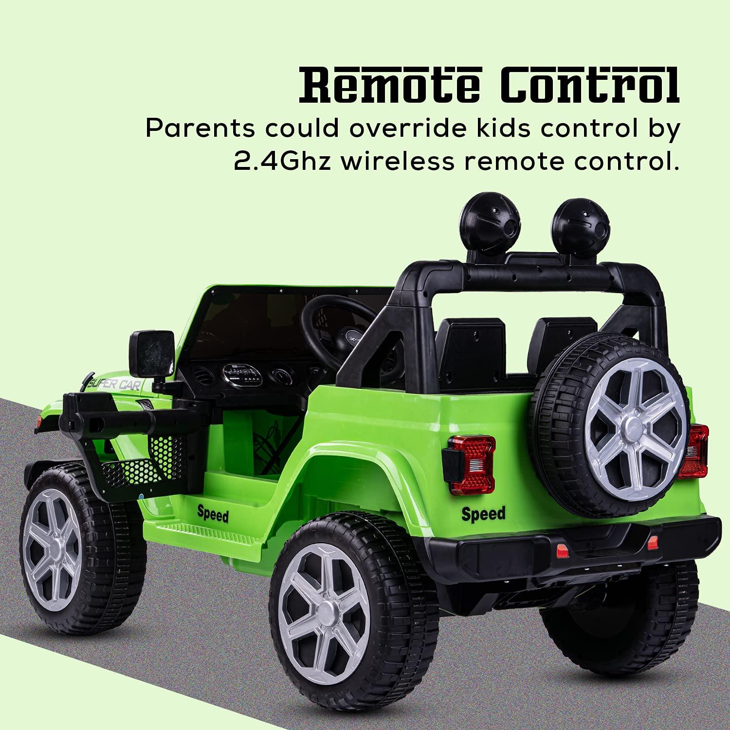 Kidcars Kinder Elektroautos mit Akku - Kidcars Jeep Wrangler Rubicon Kinder  Elektro Auto Allrad 4x35W 12V 10Ah SUV