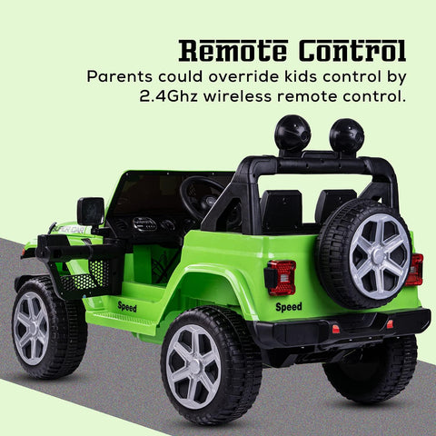 12V Rubicon 4x4 Electric Jeep for Kids | 3-point safety & ABS plastic Frame | Remote & Manual Drive - 11Cart