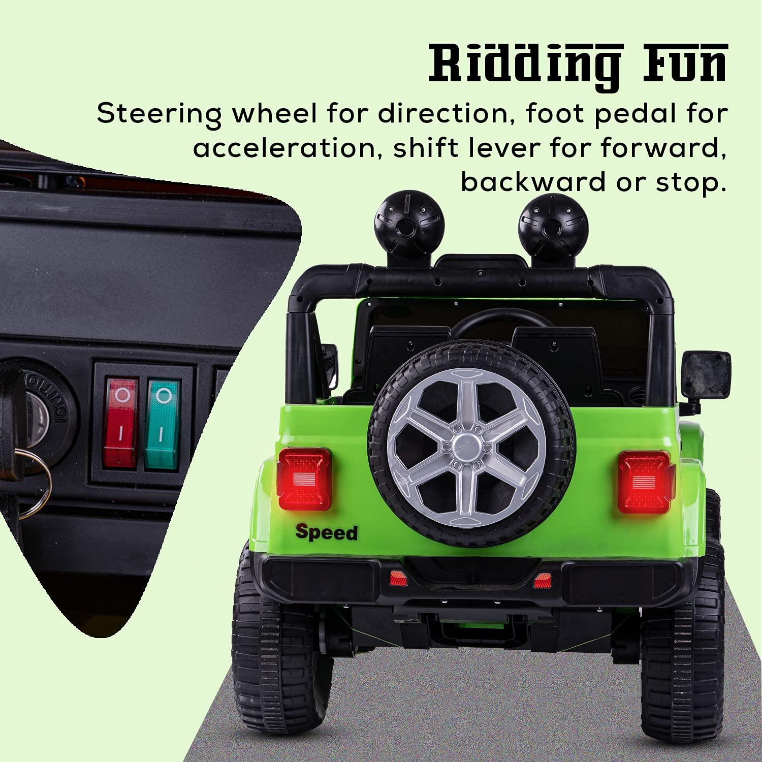 12V Rubicon 4x4 Electric Jeep for Kids | 3-point safety & ABS plastic Frame | Remote & Manual Drive - 11Cart