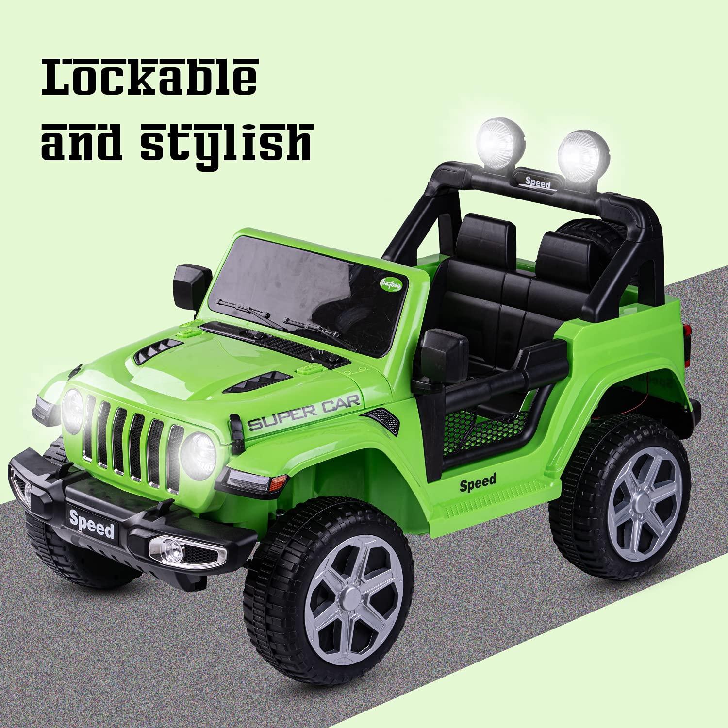 12V Rubicon 4x4 Electric Jeep for Kids | 3-point safety & ABS plastic Frame | Remote & Manual Drive - 11Cart