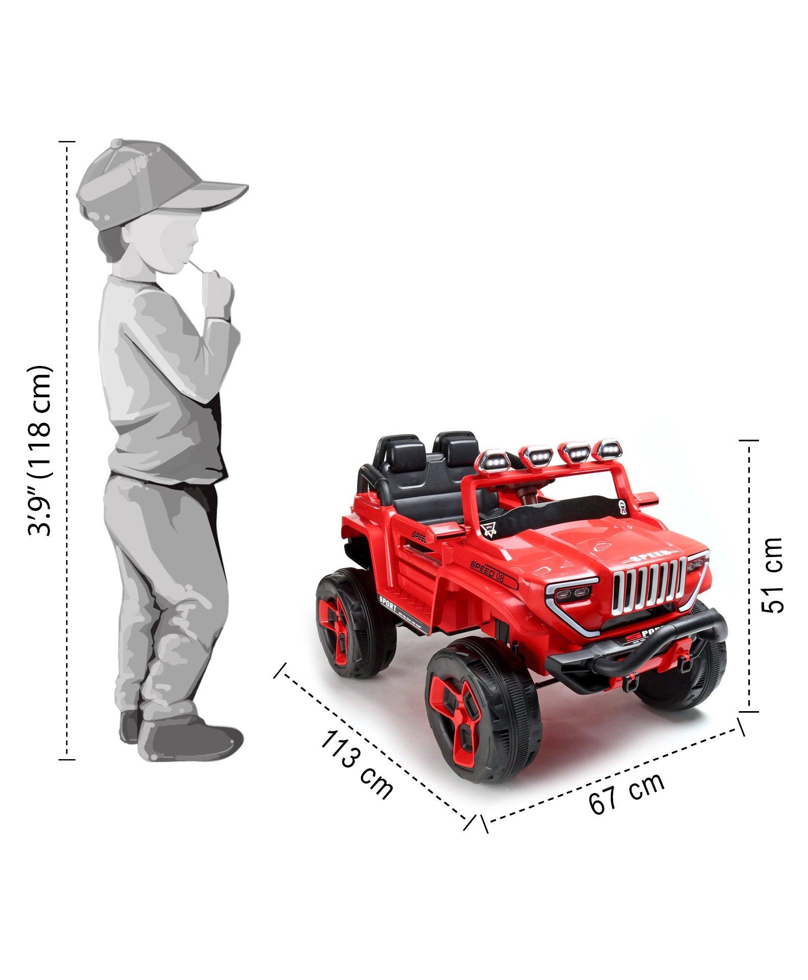 Jumbo-sized 12v 4 Wheel Drive Kids Electric Bugatti Jeep | Single Button start and 2 Point safety harness - 11Cart