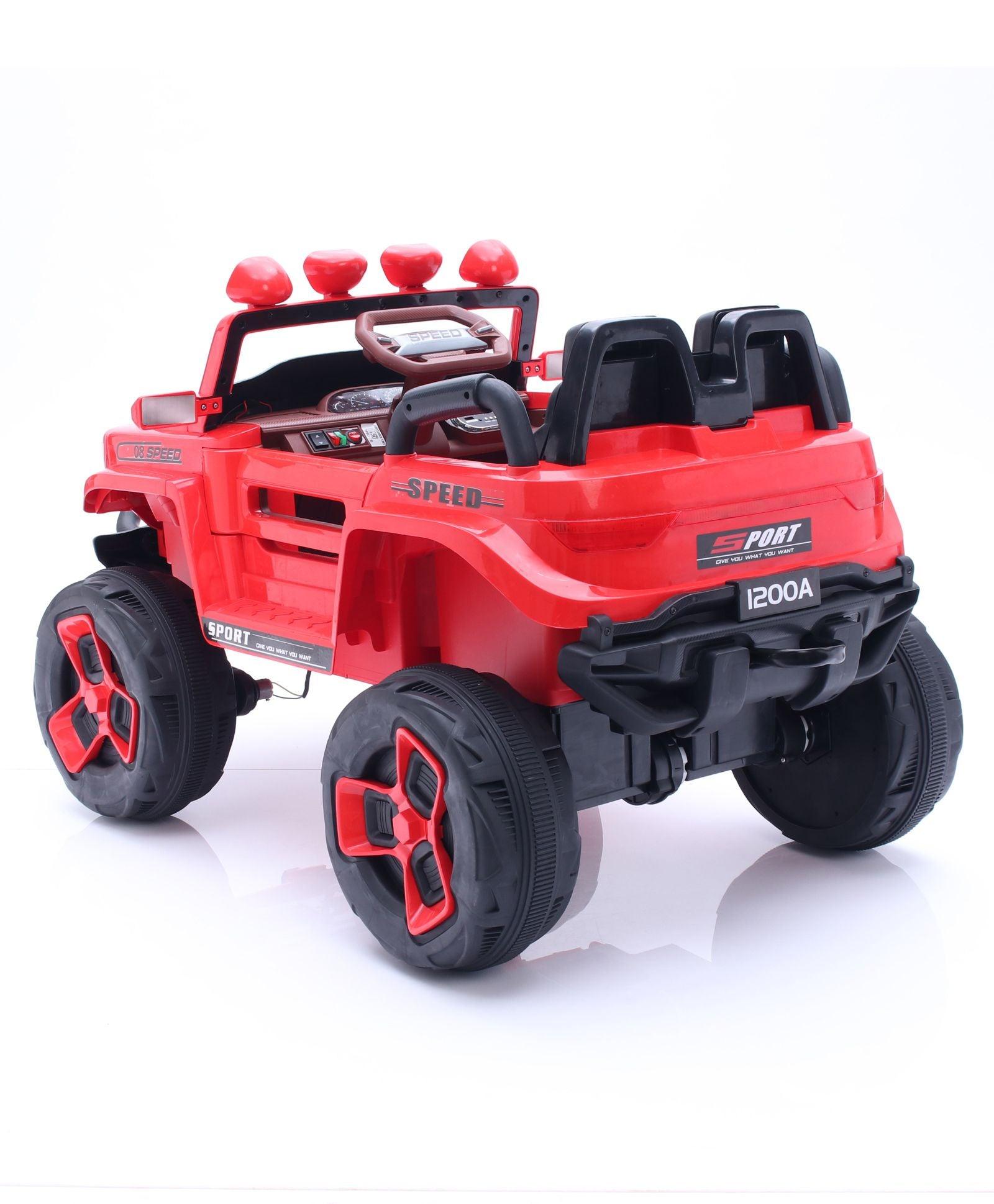 Jumbo-sized 12v 4 Wheel Drive Kids Electric Bugatti Jeep | Single Button start and 2 Point safety harness - 11Cart