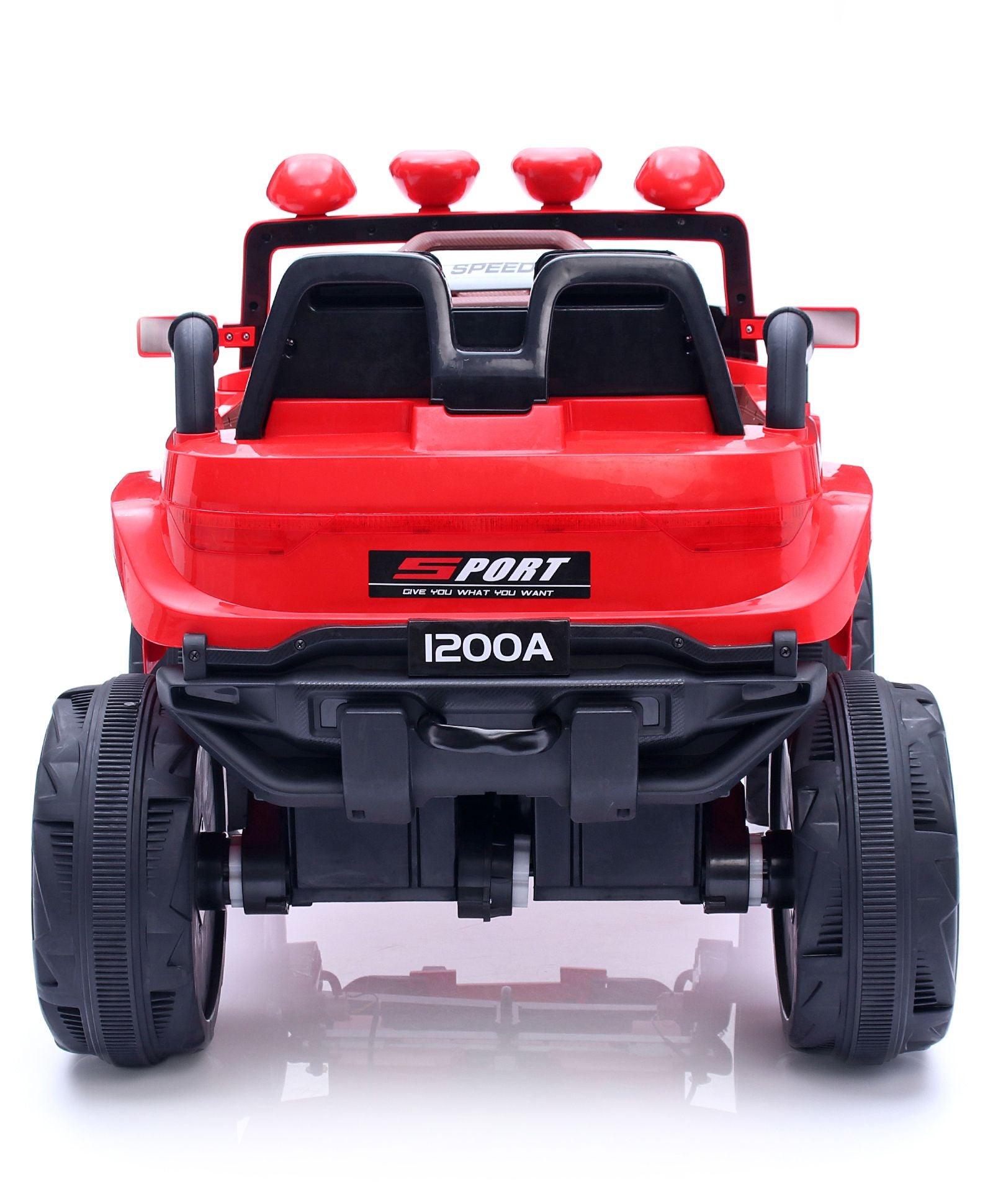 Jumbo-sized 12v 4 Wheel Drive Kids Electric Bugatti Jeep | Single Button start and 2 Point safety harness - 11Cart