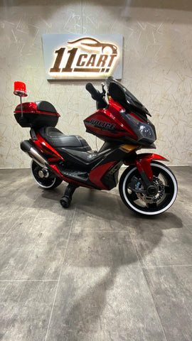 Battery-operated 12V police bike for kids, offering fun and realistic playtime
