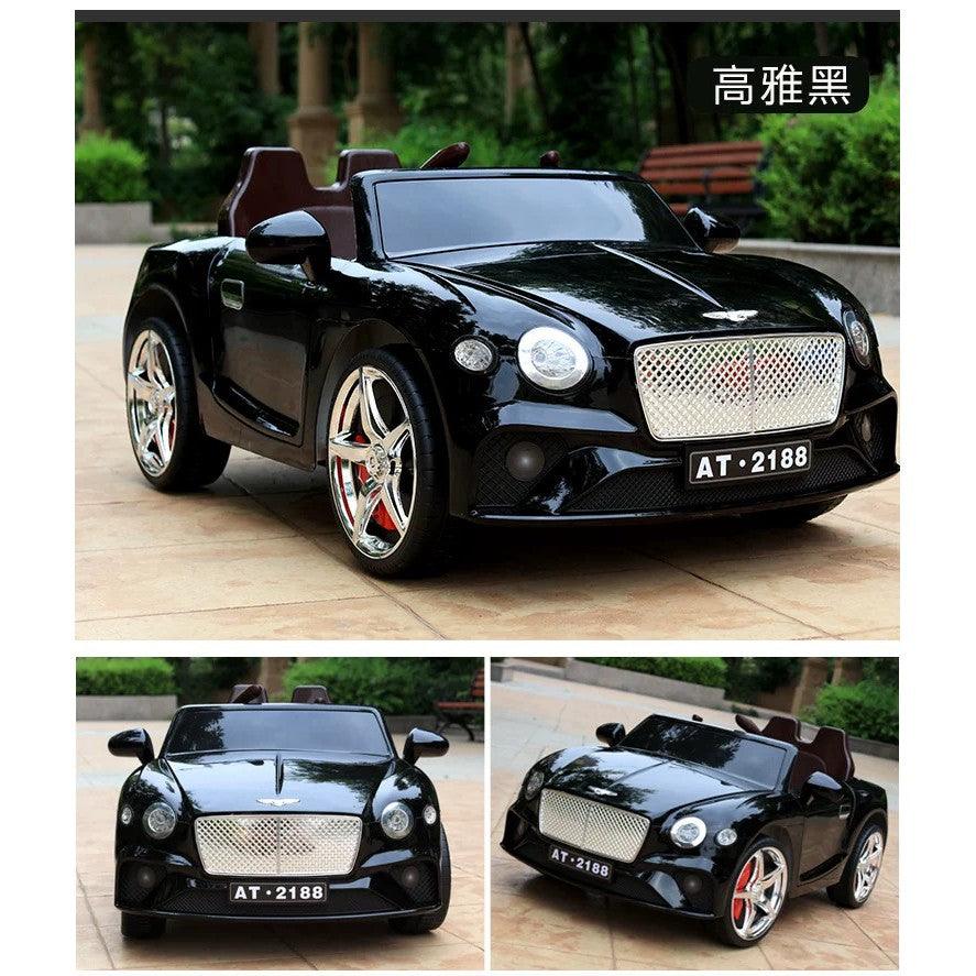 12V Black Battery-Operated Electric Bentley Kids Car with colorful LED light | 2 points safety | EN-71 certified - 11Cart