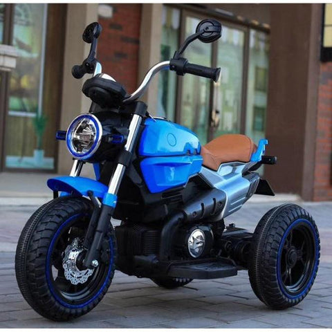 12V Blue Electric 3 Wheels Motorcycle for Toddlers & Kids - 11Cart