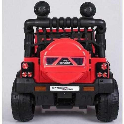 Electric Courage Jeep for kids, featuring a rechargeable battery and durable wheels

